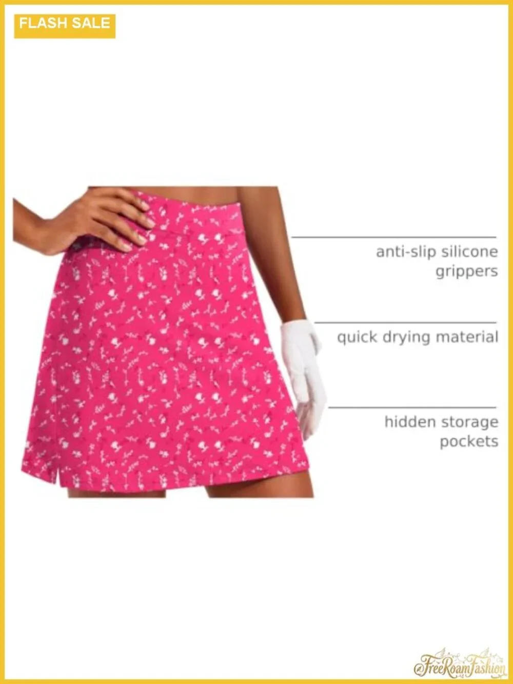 Women's Skort with Pockets Silicone Grippers Athletic Golf Tennis